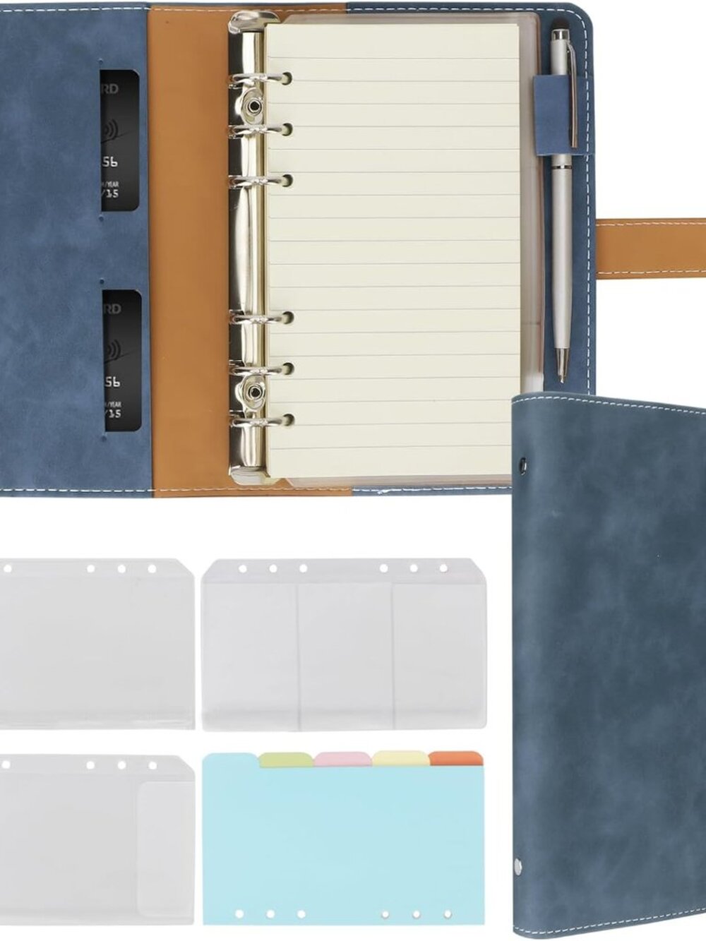 A6 Binder Refillable Planner Notebook 6 Ring, Navy